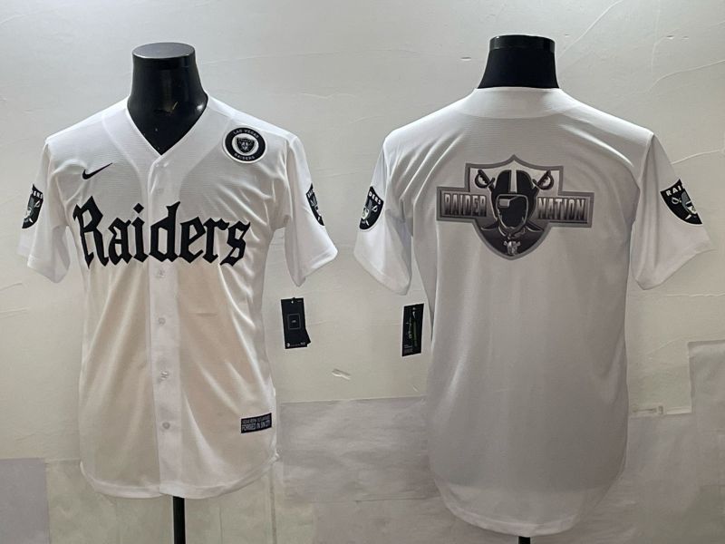 Men 2025 Oakland Raiders Blank white 6th generation Joint Name Nike Limited NFL Jersey style 014->oakland raiders->NFL Jersey